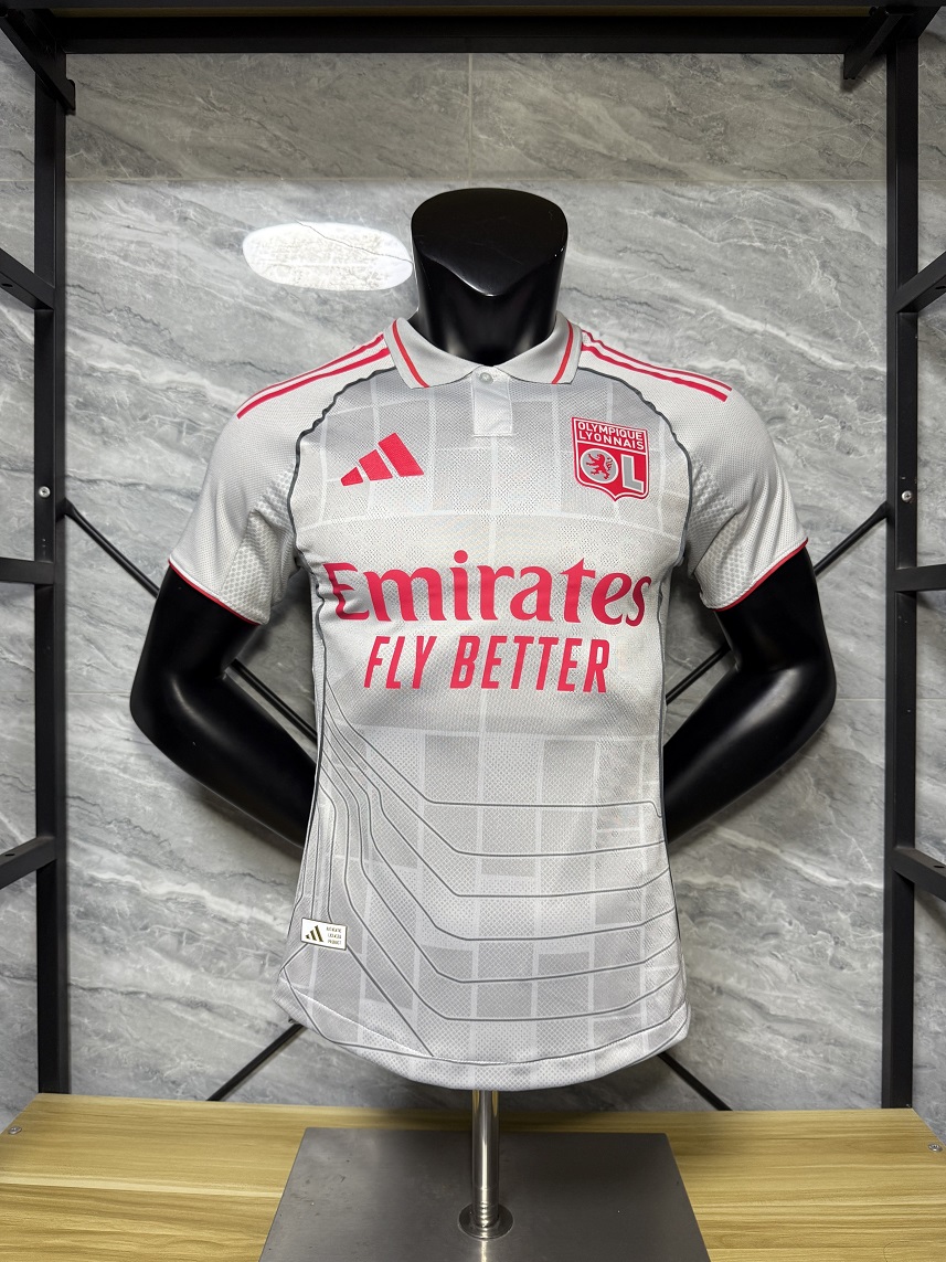 AAA Quality Lyon 25/26 Third Light Grey Soccer Jersey(Player)
